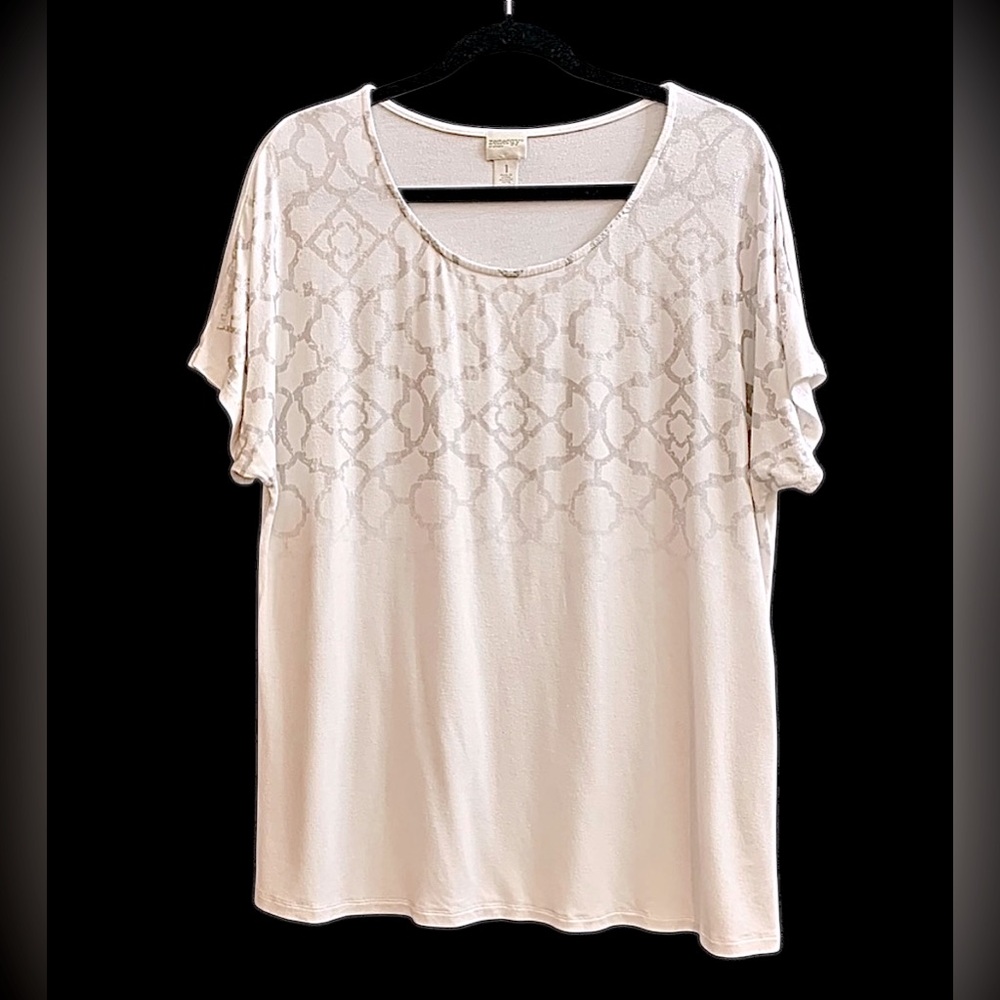 Zenergy by Chico's Ombre Foil Top Short Sleeve Tee Size M
